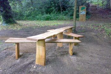 All Ability wooden Picnic Table Bench in Stover Country Park