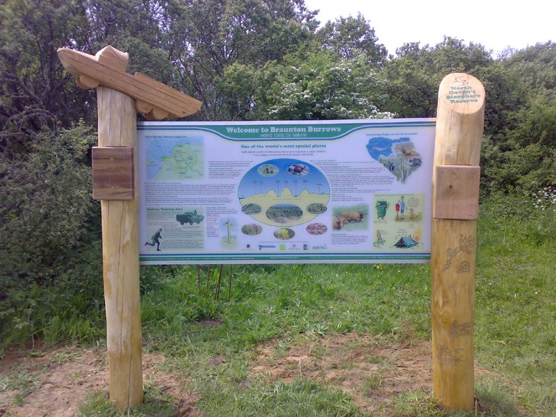wooden Braunton Burrows welcome sign
